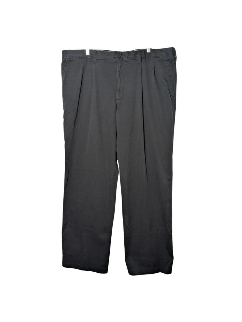 Dockers Men's Classic Fit Chinos Pants Black, W42 L32, Big & Tall, Pleated Front